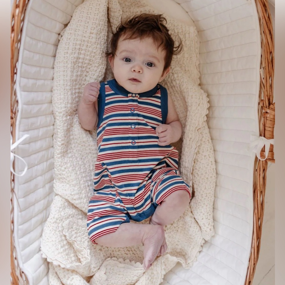 NWT Fin & Vince Short Jumpsuit Americana Stripe